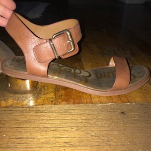 Sam Edelman Brown/Tan Sandal Slight Heel
